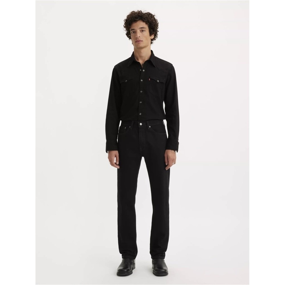 Levi's 505 Jeans Mens 38x30 Regular‎ Fit Black Straight Leg 100% Cotton Denim